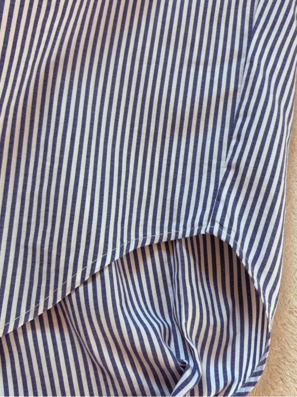 T Tahari Blue and White Striped Henley Pop Over Blouse Sz XL - Picture 7 of 10